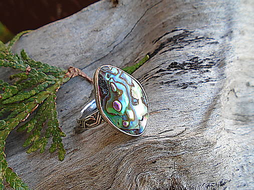 Strieborny prsteň Ag 925 Paua mušľa