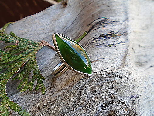 Strieborny prsteň Ag 925 Nefrit