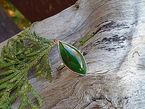 Strieborny prsteň Ag 925 Nefrit