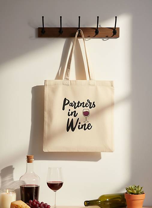 Nákupné tašky - •ručne maľovaná plátená taška - Víno• (Partner in wine (červené)) - 17897088_