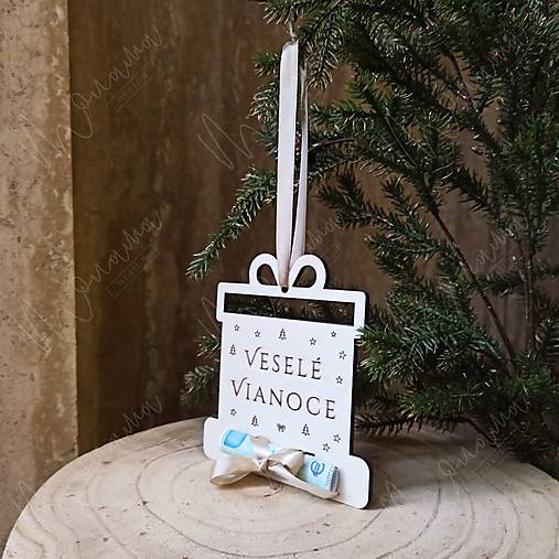 Dekorácie - Vianočná ozdoba na peniaze - 17899865_