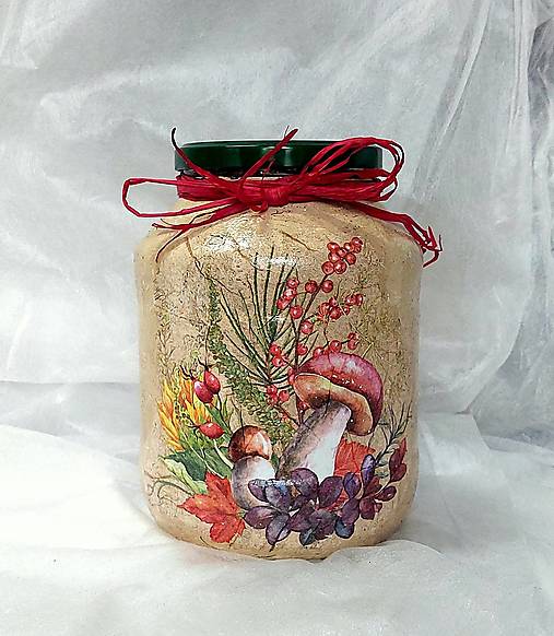 Nádoby - sklenená nádoba na sušené huby no.14 - 17897923_