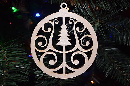 Dekorácie - Drevená vianočná ozdoba na stromček 5 - 17896956_