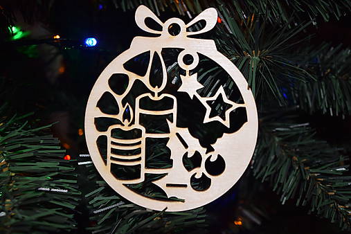 Dekorácie - Drevená vianočná ozdoba na stromček 7 - 17896959_