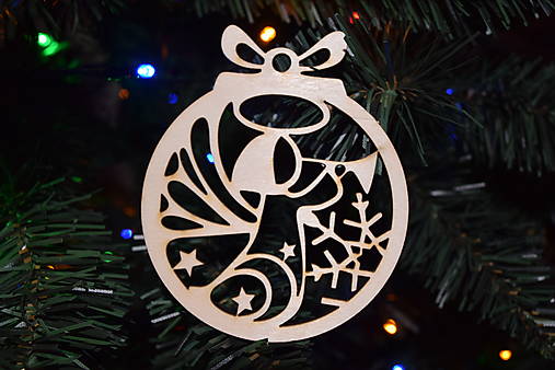 Dekorácie - Drevená vianočná ozdoba na stromček 9 - 17896965_