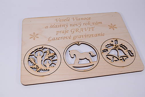 Dekorácie - Drevený vianočný pozdrav 7 - 17896974_