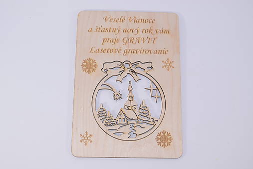 Dekorácie - Drevený vianočný pozdrav 8 - 17896979_