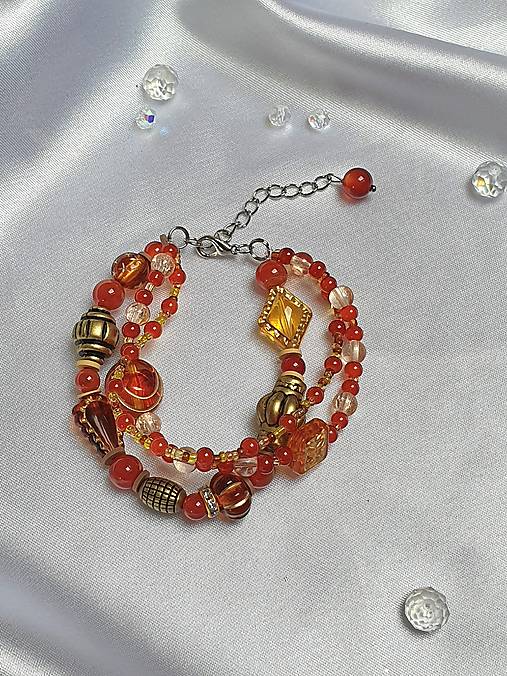 Trio náramok s karneolom