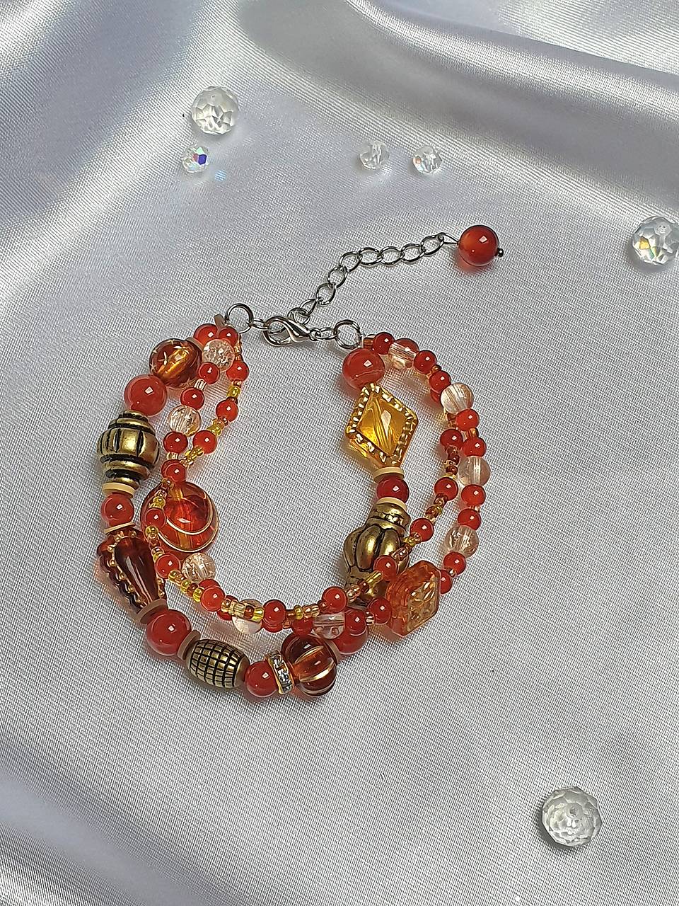 Trio náramok s karneolom