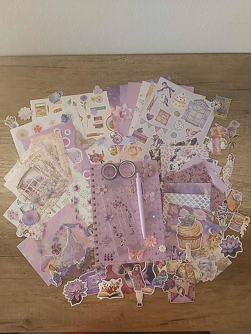 Papier - Fialový kreatívny balíček - 17898454_