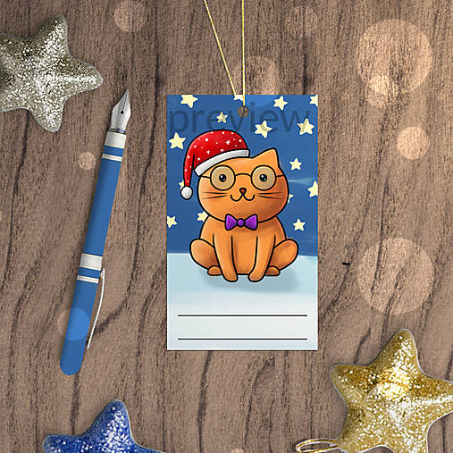 Úložné priestory & Organizácia - Factcheckers vianočné menovky (mačička) - 17897704_