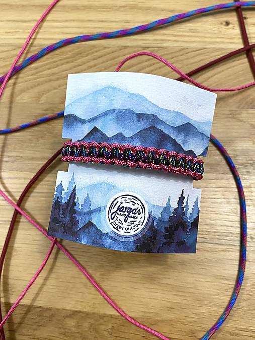 Náramky - Paracord horský náramok, úzky ružový - 17899991_