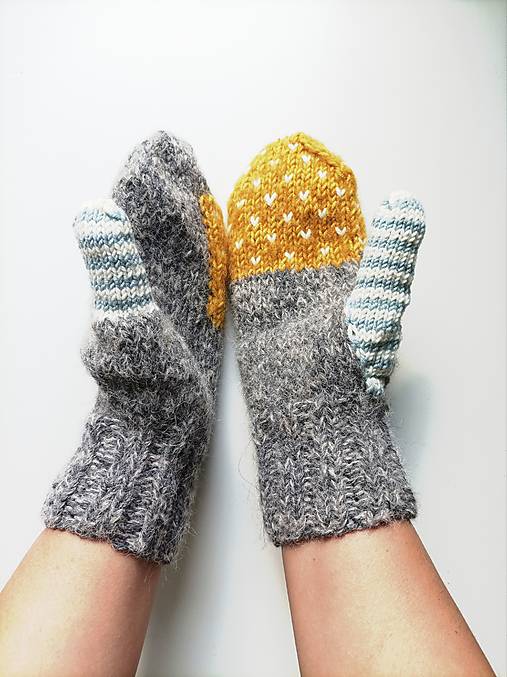 Rukavice - Sivé palčiaky veľké - 17900424_