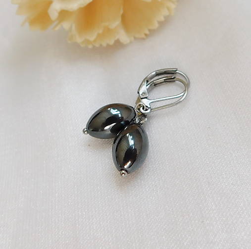 Náušnice - Hematit - 17901752_