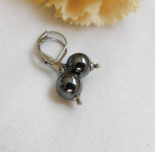 Náušnice - Hematit - 17901833_