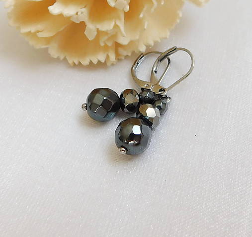 Náušnice - Hematit - 17901878_