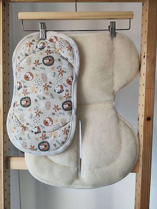 Detský textil - VLNIENKA podložka novorodenecká do autosedačky Cybex Aton 5  100% Merino Top Super wash Natural  Zvieratká zoo - 17901228_