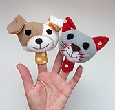 Hračky - Sada maňušiek na prst - Psíček a mačička - 17900181_