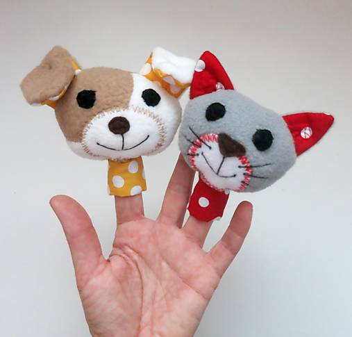 Sada maňušiek na prst - Psíček a mačička