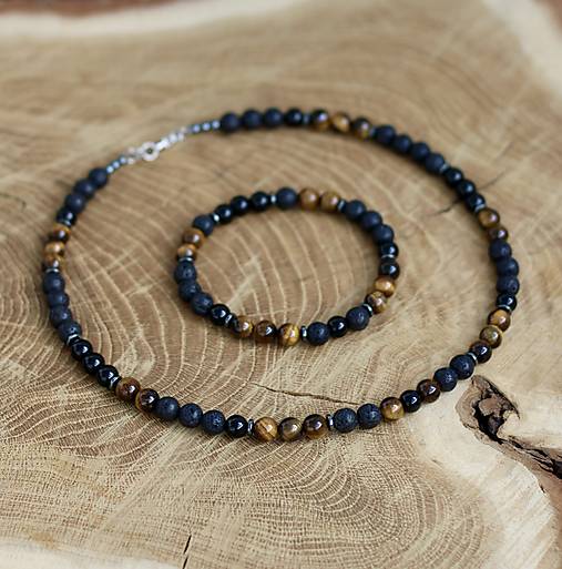 Pánske šperky - Pánsky set náhrdelník + náramok - 17899973_