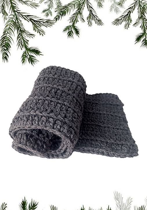 Šály a nákrčníky - GENTLEMAN - pánsky šál  tmavošedý - 17900994_