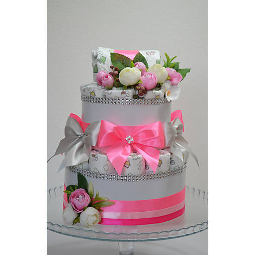 Plienková torta - ružová