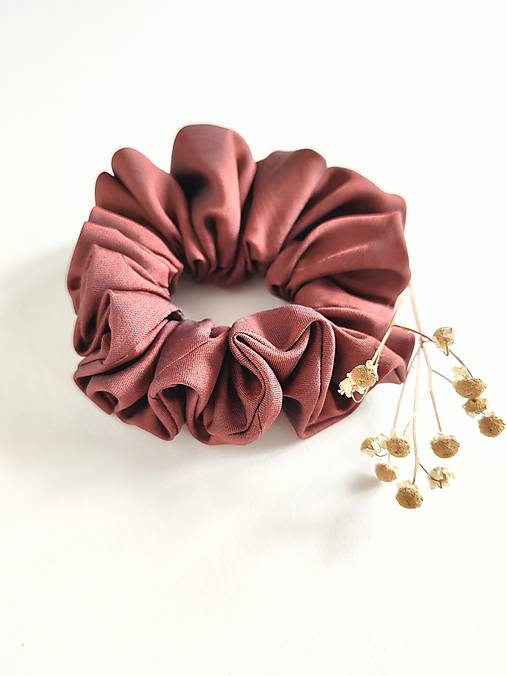 Basic MAXI scrunchie (Hnedo-tehlová)