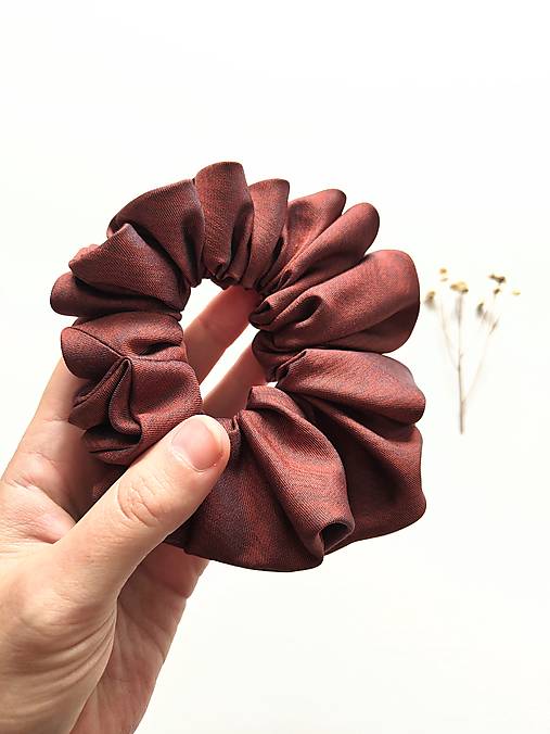 Basic MAXI scrunchie (Hnedo-tehlová)