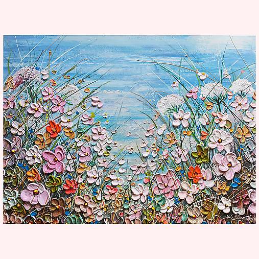 Obrazy - ,,Rozkvitnutá lúka,, 80x60 - 17900948_