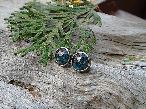 Strieborné náušnice Ag925 Kyanit