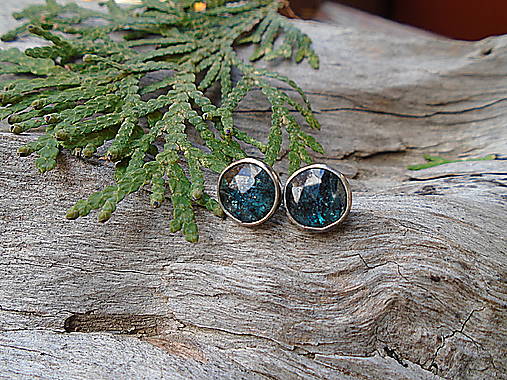 Strieborné náušnice Ag925 Kyanit