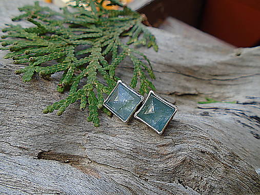 Strieborné náušnice Ag925 Akvamarín