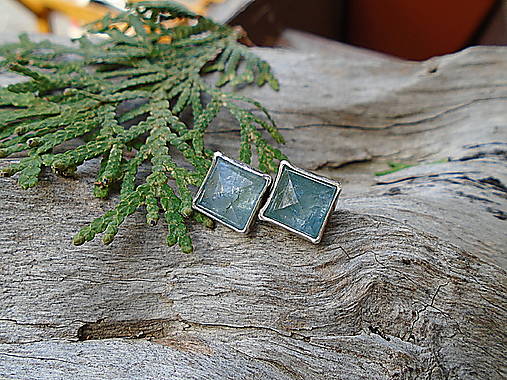 Strieborné náušnice Ag925 Akvamarín