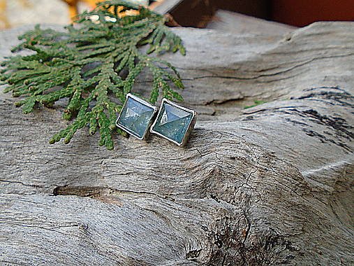 Strieborné náušnice Ag925 Akvamarín