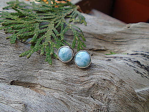 Strieborné náušnice Ag925 Larimar