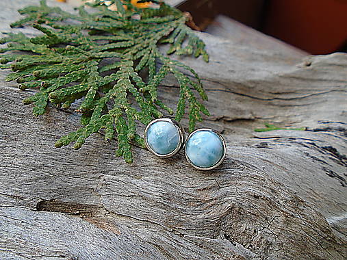 Strieborné náušnice Ag925 Larimar