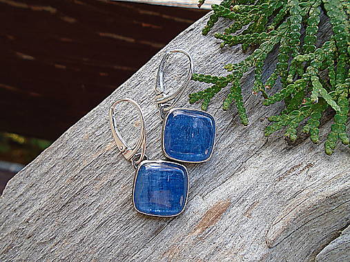 Strieborné náušnice Ag925 Kyanit