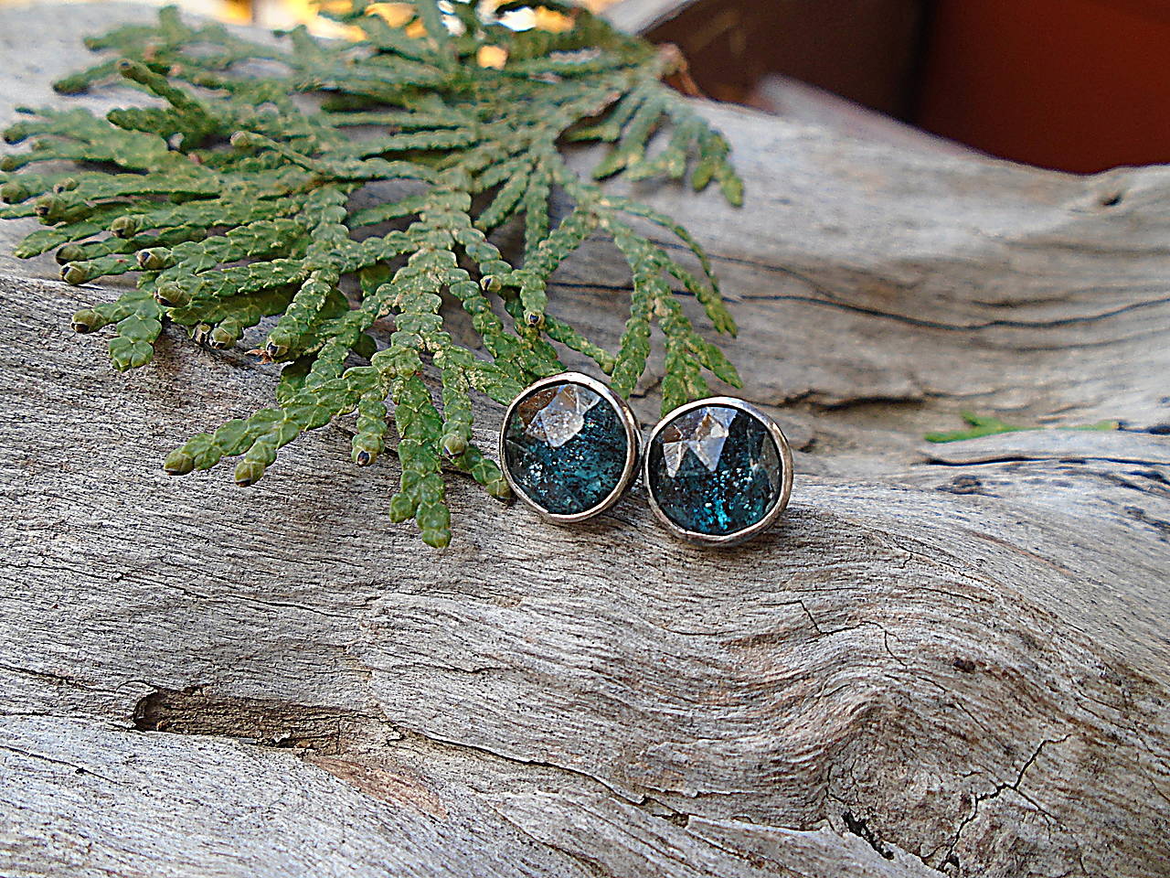 Strieborné náušnice Ag925 Kyanit