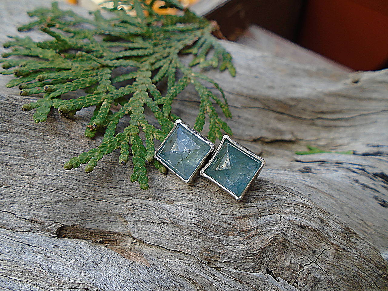 Strieborné náušnice Ag925 Akvamarín