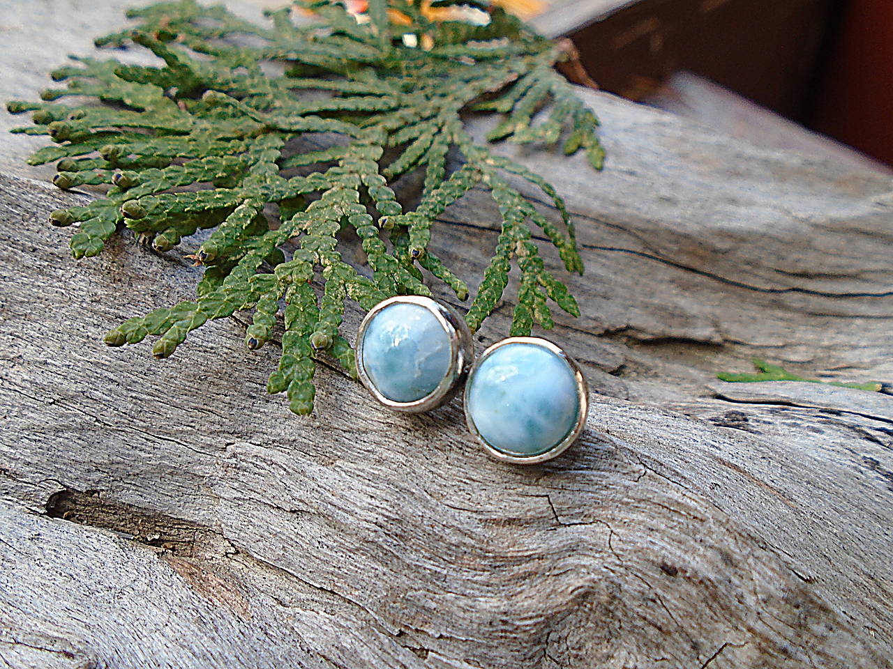 Strieborné náušnice Ag925 Larimar