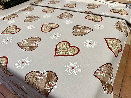 100% BAVLNA STOF FRANCÚZSKO / SRDIEČKA /ZIMA