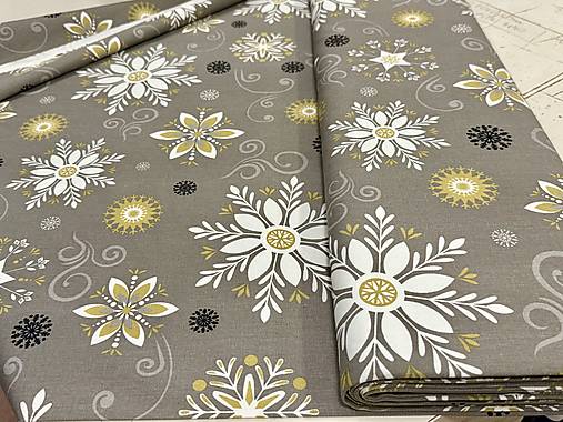 100% BAVLNA STOF FRANCÚZSKO/SNEHOVÉ VLOČKY