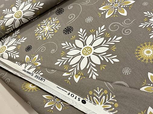 100% BAVLNA STOF FRANCÚZSKO/SNEHOVÉ VLOČKY