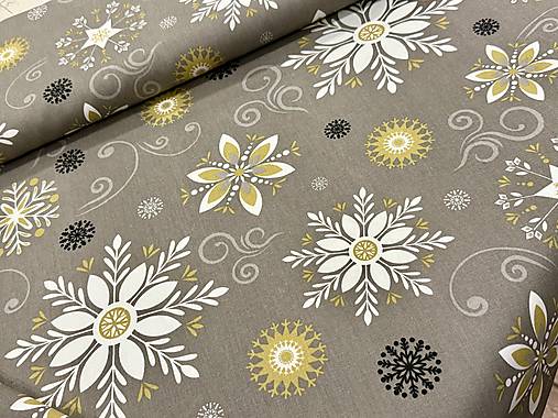 100% BAVLNA STOF FRANCÚZSKO/SNEHOVÉ VLOČKY