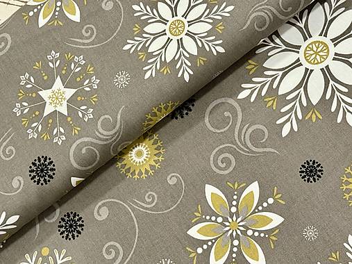 100% BAVLNA STOF FRANCÚZSKO/SNEHOVÉ VLOČKY