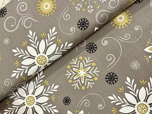 100% BAVLNA STOF FRANCÚZSKO/SNEHOVÉ VLOČKY