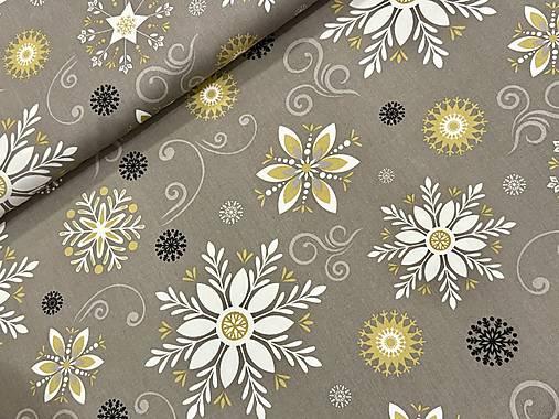 100% BAVLNA STOF FRANCÚZSKO/SNEHOVÉ VLOČKY