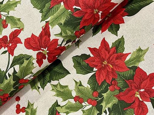 BAVLNA DEKOR / ČERVENÁ VIANOČNÁ RUŽA