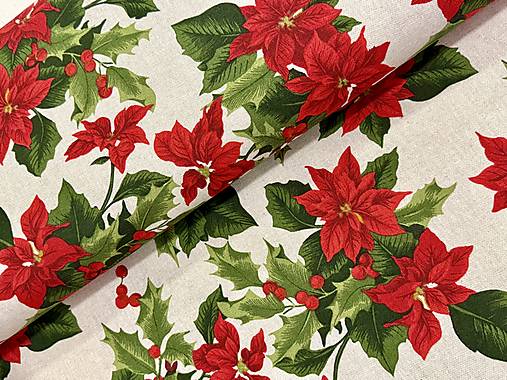 BAVLNA DEKOR / ČERVENÁ VIANOČNÁ RUŽA