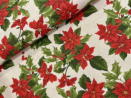 BAVLNA DEKOR / ČERVENÁ VIANOČNÁ RUŽA